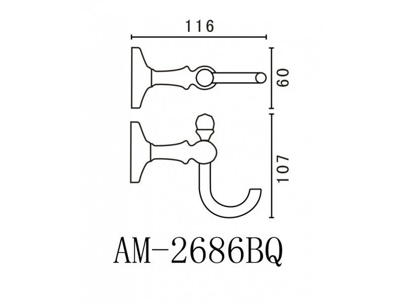 Купить Крючок Art&Max Antic AM-E-2686BQ
