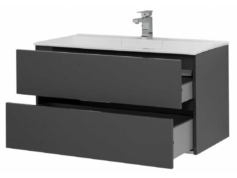 Купить Тумба под раковину Aquanet Алвита 100 240112, цвет серый антрацит
