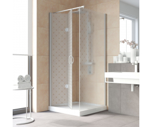 Душевой уголок Vegas Glass GPS-Fis Lux, 90 x 80 x 199.5 см, профиль матовый хром, стекло флёр-де-лис, GPS-Fis Lux 90*80 07 R05