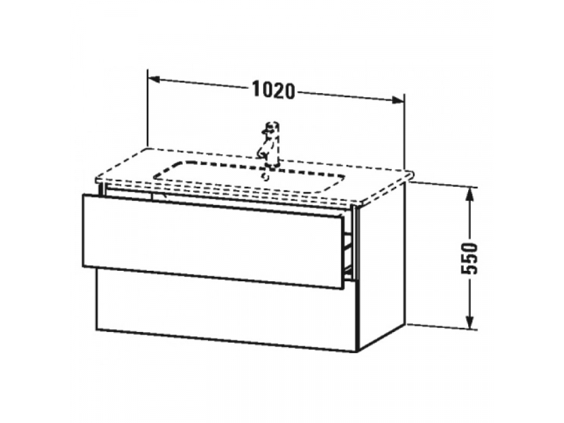 Купить Тумба с раковиной Duravit L-Cube LC 6242 2222, подвесная 102 х 48,1 см, белый глянцевый