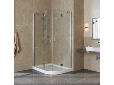 Душевой уголок Vegas Glass AFS-F Lux, 110 x 100 x 189.5 см, профиль глянцевый хром, стекло прозрачное