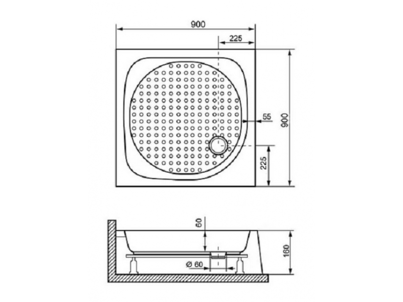 Купить Душевой поддон RGW Lux/TN 16180199-21 90 x 90 см акриловый, квадратный, цвет белый