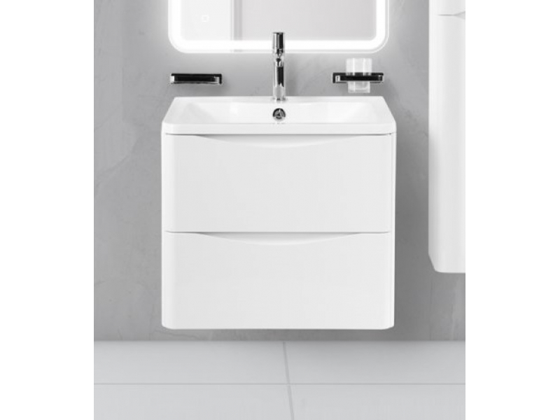 Купить Тумба под раковину Belbagno Acqua 60 cм подвесная, Bianco Lucido, ACQUA-600-2C-SO-BL