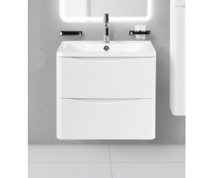 Тумба под раковину Belbagno Acqua 60 cм подвесная, Bianco Lucido, ACQUA-600-2C-SO-BL