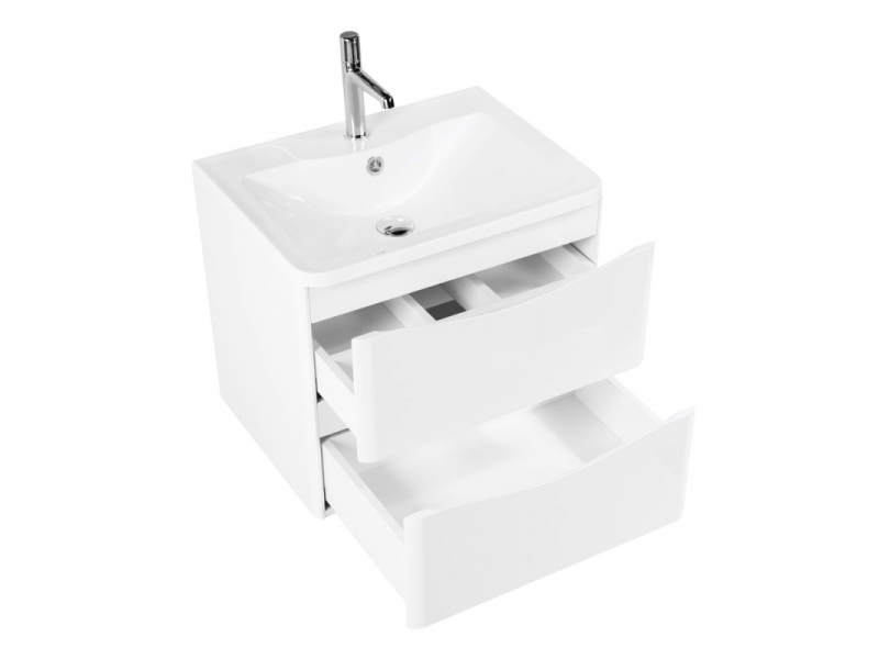 Купить Тумба под раковину Belbagno Acqua 60 cм подвесная, Bianco Lucido, ACQUA-600-2C-SO-BL