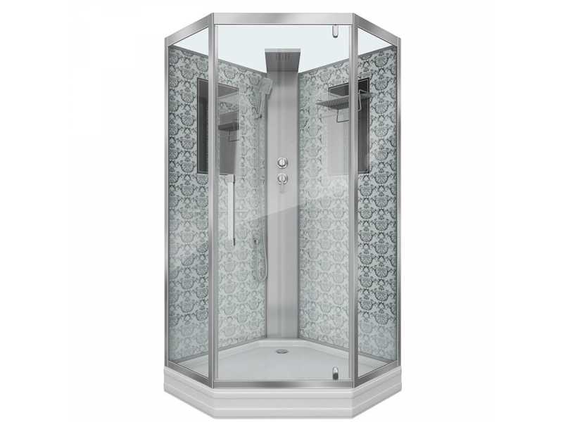 Купить Душевая кабина Niagara Lux NGL-7717WBK без крыши, 100 x 100 см, профиль хром