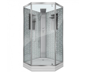 Душевая кабина Niagara Lux NGL-7717WBK без крыши, 100 x 100 см, профиль хром