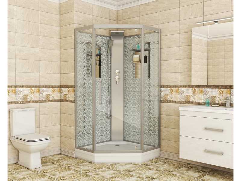 Купить Душевая кабина Niagara Lux NGL-7717WBK без крыши, 100 x 100 см, профиль хром