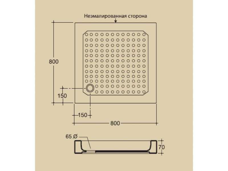 Купить Поддон душевой Migliore 80 x 80 см, ML.PDQ-28.370.BI, керамика