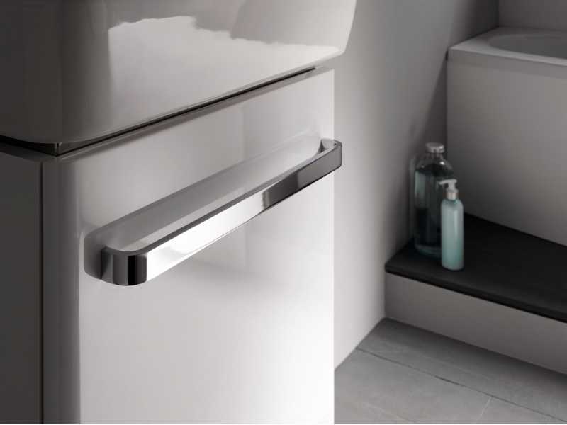 Купить Тумба под раковину Geberit Renova Compact, 40 см, цвет белый глянцевый, 862045000