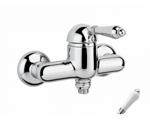 Смеситель Nicolazzi Classico Monokomandi 3405CR76 для душа, хром, ручки P.M. BLANC