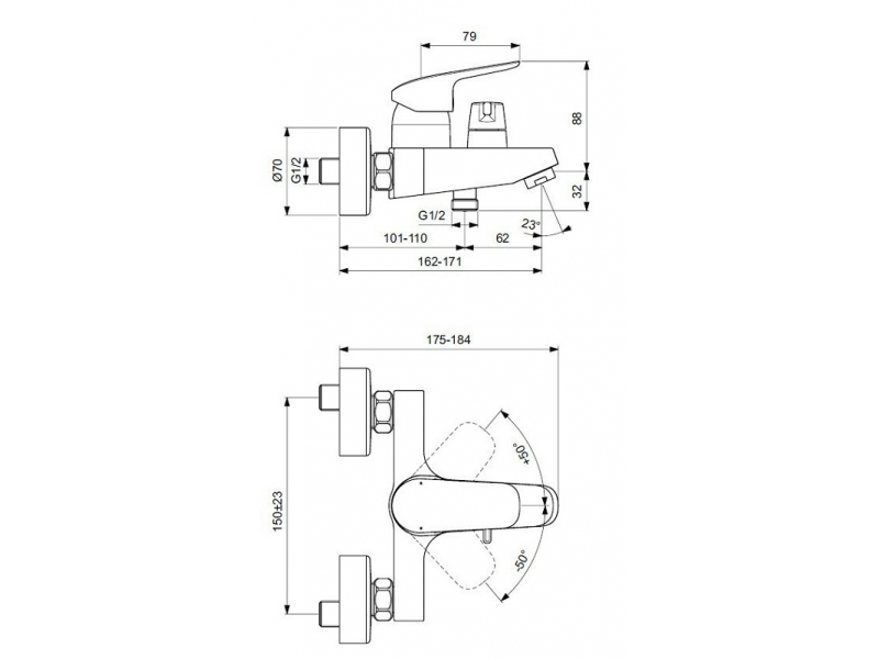 Купить Смеситель для ванны и душа Ideal Standard Ceraflex B1740AA