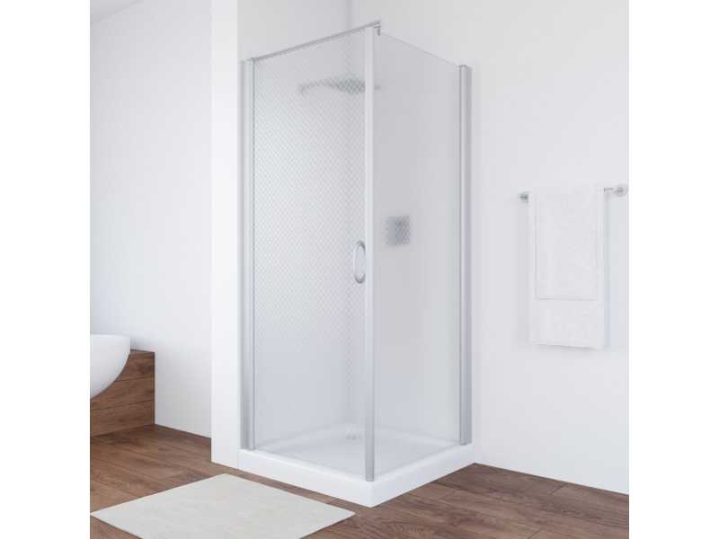 Купить Душевой уголок Vegas Glass EP-Fis, 90 x 90 x 190 см, профиль матовый хром, стекло ретро