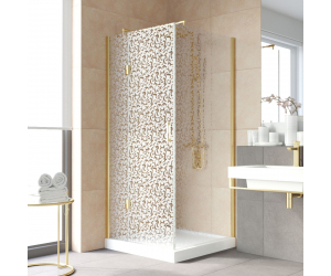 Душевой уголок Vegas Glass AFP-Fis Lux, 110 x 100 x 199.5 см, профиль золото, стекло фея, AFP-Fis Lux 110*100 09 R03