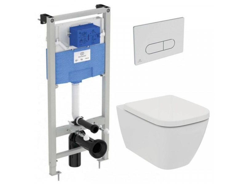 Купить Инсталляция Ideal Standard Prosys с кнопкой, с унитазом Ideal Standard i.life B RimLS+, сиденье микролифт, комплект, IP001401