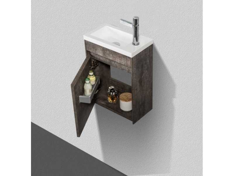 Купить Тумба под раковину BelBagno Pietra Mini PIETRA MINI-400-1A-SO-PT-L/R 40 см, коричневый (Stone)
