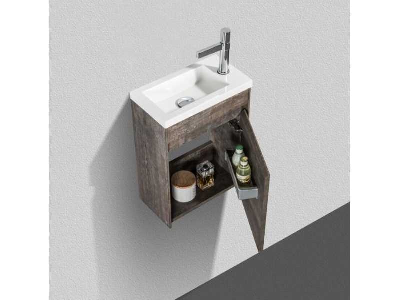 Купить Тумба под раковину BelBagno Pietra Mini PIETRA MINI-400-1A-SO-PT-L/R 40 см, коричневый (Stone)