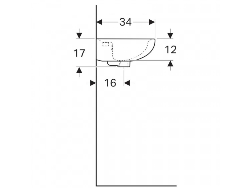 Купить Раковина Geberit Renova 273045000, 45 х 34 см, белая