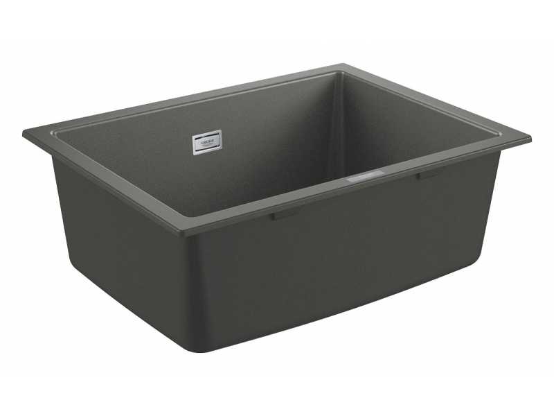 Купить Мойка кухонная из искусственного гранита Grohe K700U 31655AT0, 61 x 46 см, с корзинчатым вентилем и сливным гарнитуром, серый гранит