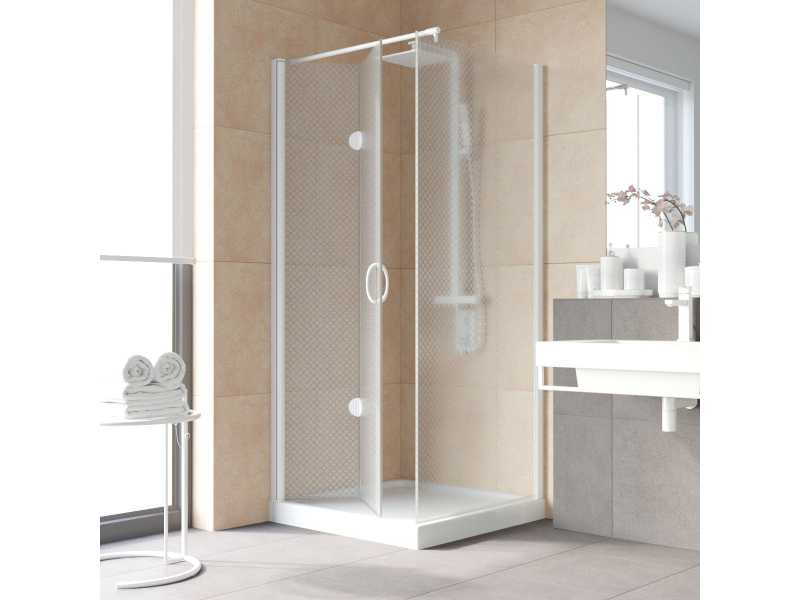Купить Душевой уголок Vegas Glass GPS-Fis Lux, 80 x 80 x 199.5 см, профиль белый, стекло ретро