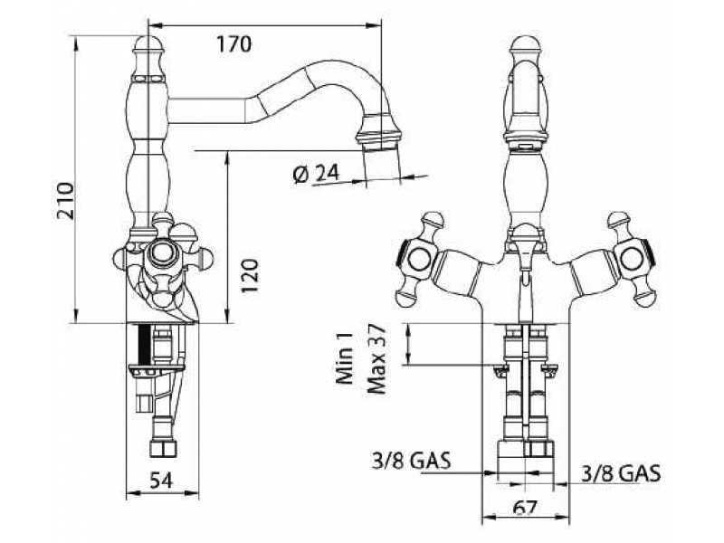 Купить Смеситель Bandini Antica 548720ZZ06 для раковины, цирконий