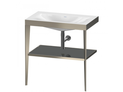 Консоль напольная Duravit XViu XV4715NB140 80 x 48 x 85 см с полкой, с раковиной без перелива, без отв., champagne matt/black high gloss lacquer