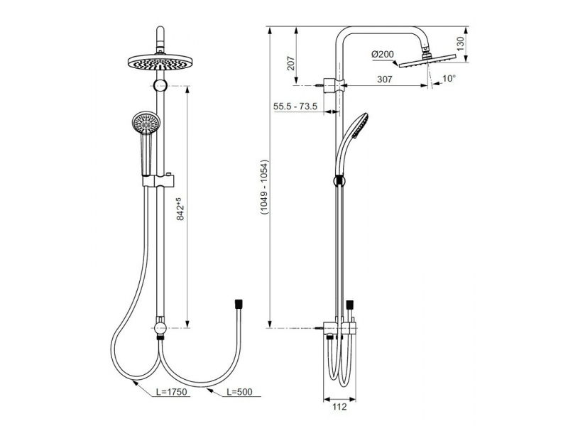 Купить Душевой гарнитур Ideal Standard Idealrain Eco A6281AA