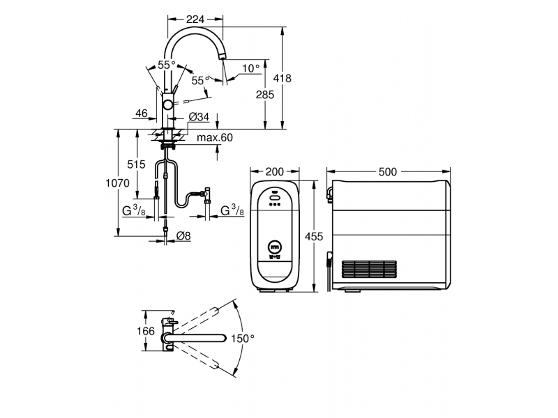 Купить Смеситель Grohe Blue Home 31455DC0 с функцией фильтрации и газирования воды