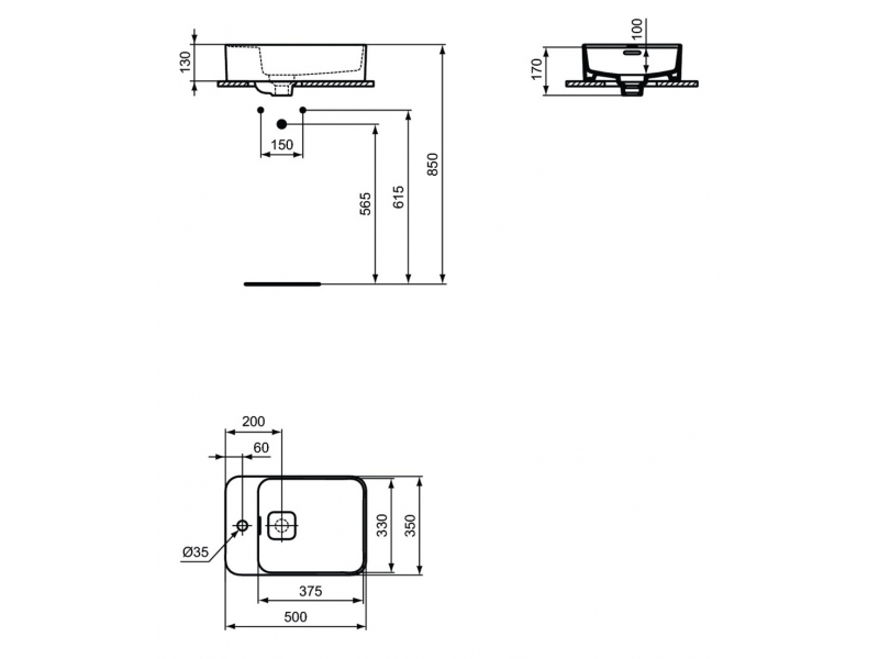 Купить Раковина Ideal Standard Strada II Vessel Guest 50 см, белый, T296401