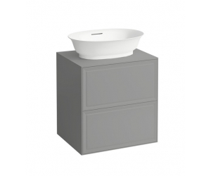 Тумба под раковину Laufen New Classic 57.5 х 45.5 х 60 см, 4.0600.2.085.627.1, подвесная, отверстие посередине, серый