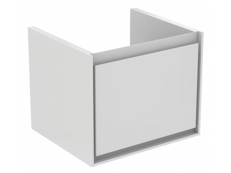 Купить Тумба под раковину Ideal Standard Connect Air Cube 55 см, подвесная, белый глянцевый, белый матовый, E0844B2