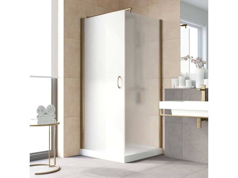 Купить Душевой уголок Vegas Glass EP-Fis Lux, 90 x 90 x 199.5 см, профиль бронза, стекло сатин