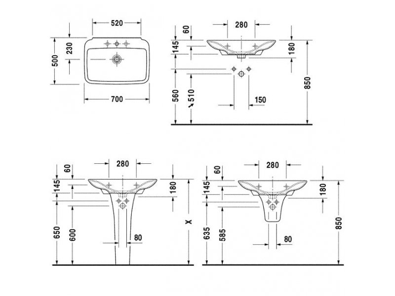 Купить Раковина Duravit PuraVida 2701700000 70