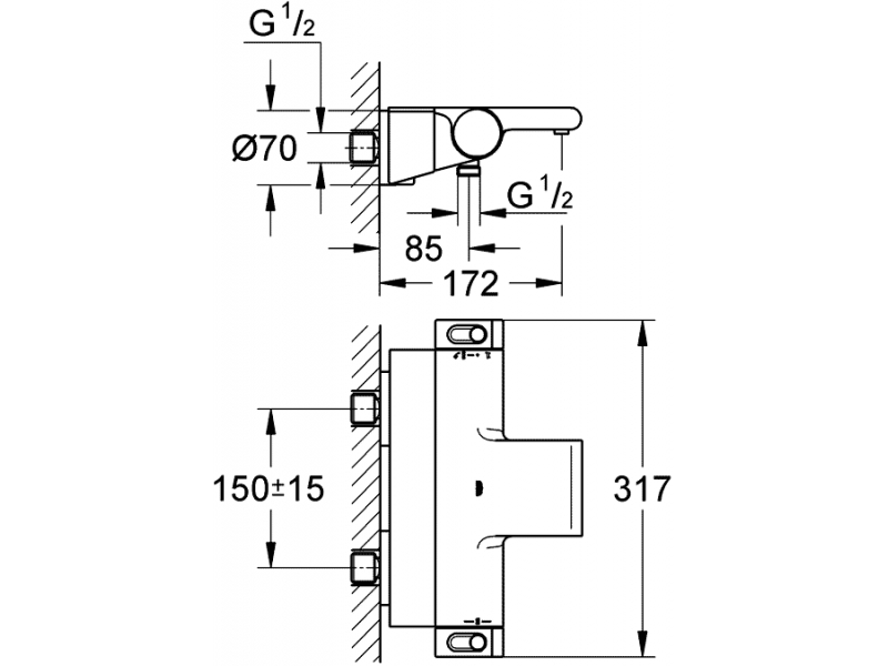 Купить Термостат Grohe Grohtherm 2000 New 34464001 для ванны