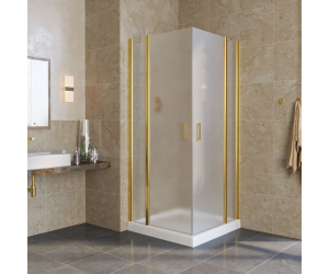 Душевой уголок Vegas Glass EFA Lux, 100 x 100 x 199.5 см, профиль золото, стекло сатин