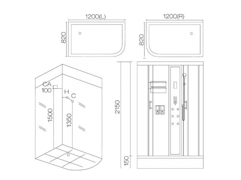 Купить Душевая кабина Aqua Joy AJ-5012 L/R, 120 x 82 см