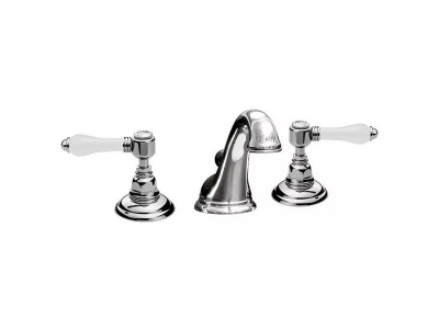 Смеситель Nicolazzi P.M. Blanc 1408CR78 для раковины на 3 отверстия, хром, ручка белая керамика