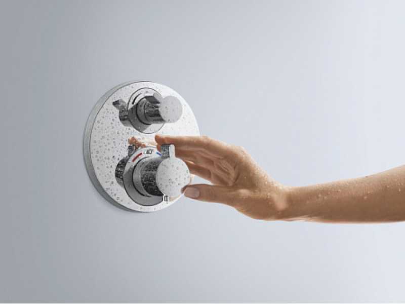 Купить Смеситель Hansgrohe Ecostat S для душа, с запорным вентилем, хром, 15757000