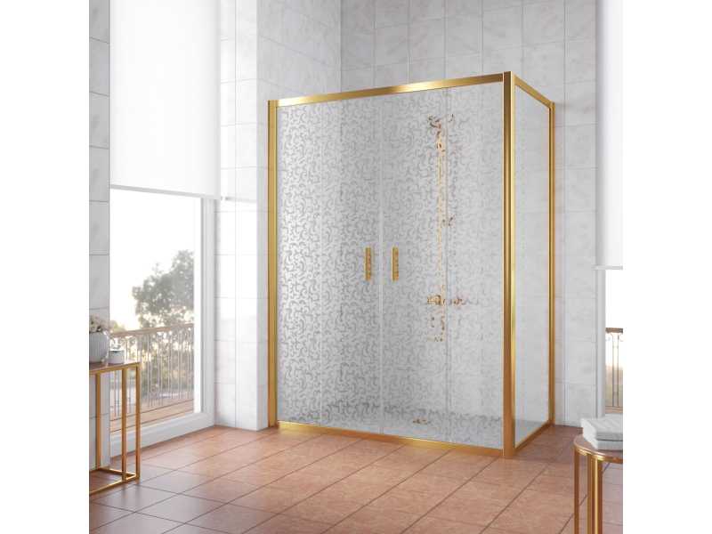 Купить Душевой уголок Vegas Glass Z2P+ZPV, 200 x 70 x 190 см, профиль золото, стекло фея