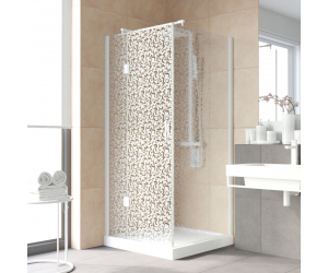 Душевой уголок Vegas Glass AFP-Fis Lux, 110 x 100 x 199.5 см, профиль белый, стекло фея, AFP-Fis Lux 110*100 01 R03