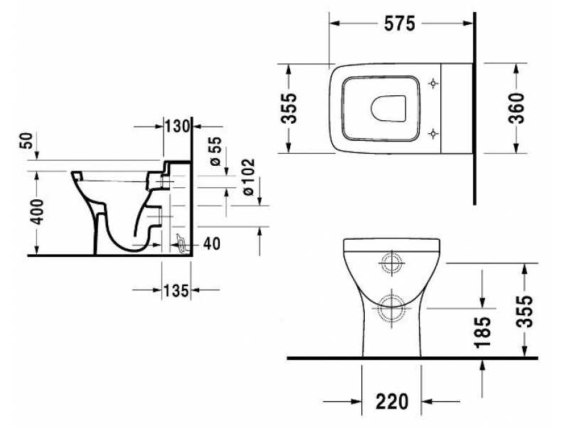 Купить Приставной унитаз Duravit PuraVida 2132090000, под скрытый бачок