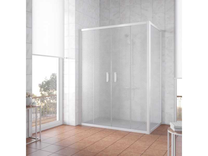 Купить Душевой уголок Vegas Glass Z2P+ZPV, 180 x 100 x 190 см, профиль белый, стекло ретро