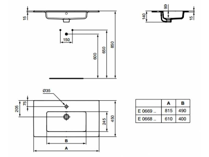 Купить Раковина Ideal Standard Tempo E066901 81.5x45 см