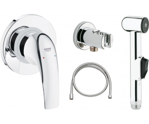 Гигиенический душ GROHE BauCurve, со смесителем, хром, 123072
