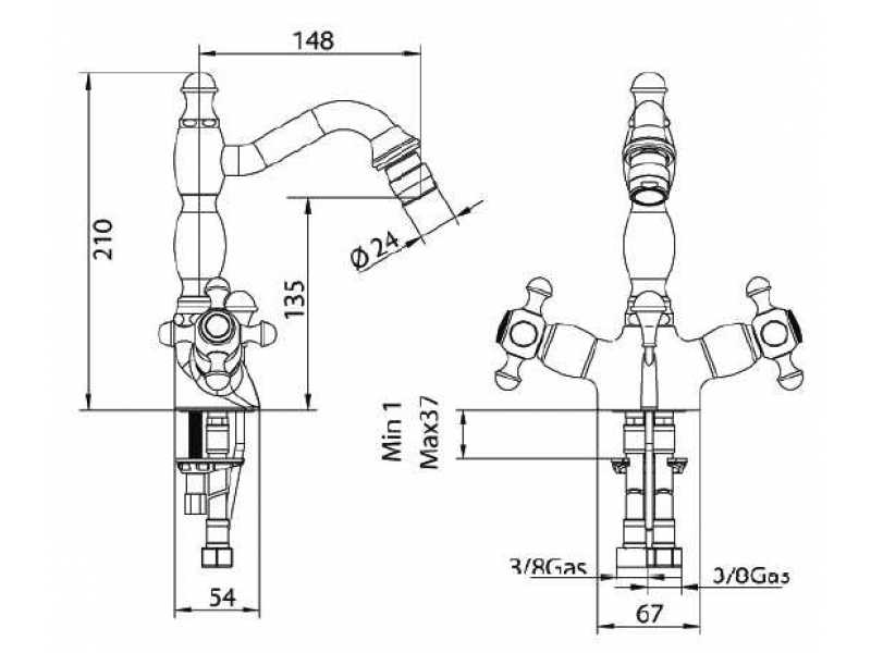 Купить Смеситель Bandini Antica 549620JJ06 для биде, медь
