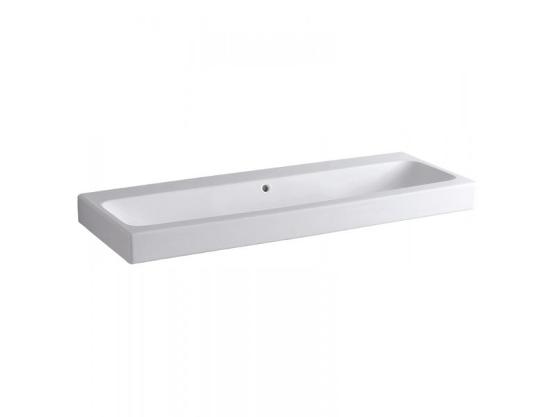 Купить Раковина Geberit iCon 124025000, 120 х 48,5 см, с переливом по центру, без отверстия под смеситель, белая