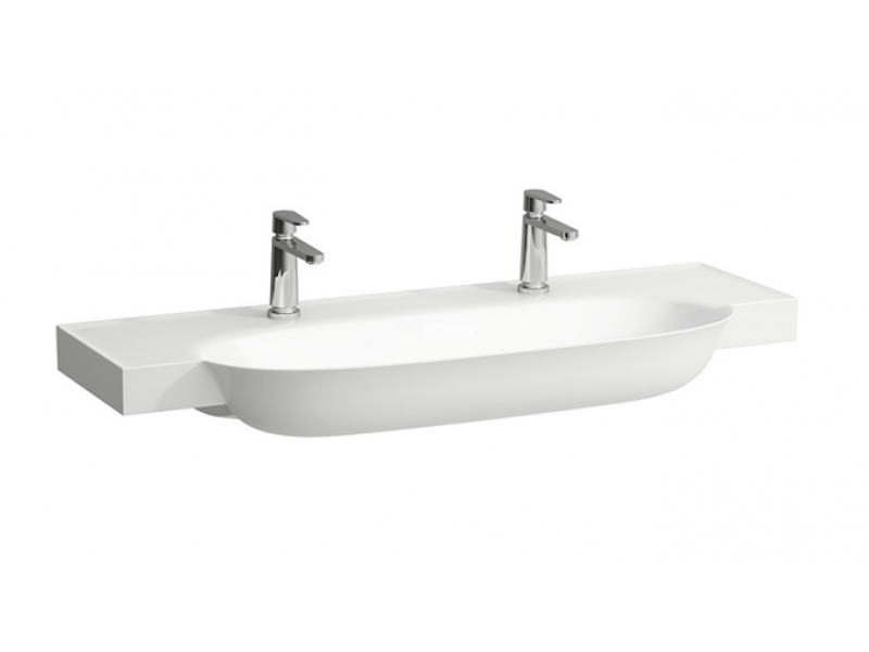 Купить Раковина Laufen New Classic 8.1385.8.757.115.1 120 х 48 х 16.5 см, SaphirKeramik, 2 отверстия, без перелива, белый матовый