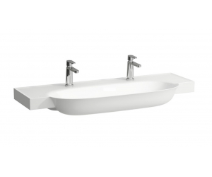Раковина Laufen New Classic 8.1385.8.757.115.1 120 х 48 х 16.5 см, SaphirKeramik, 2 отверстия, без перелива, белый матовый