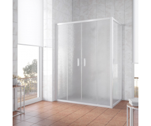 Душевой уголок Vegas Glass Z2P+ZPV, 190 x 70 x 190 см, профиль белый, стекло шиншилла