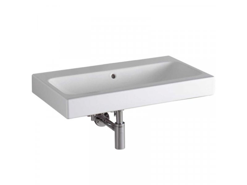 Купить Раковина Geberit iCon 124078000, 75 х 48,5 см, с переливом по центру, без отверстия под смеситель, белая